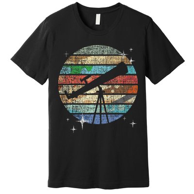 Planets Of Solar System Telescope Astronomy Science Fan Premium T-Shirt