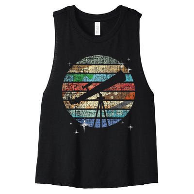 Planets Of Solar System Telescope Astronomy Science Fan Women's Racerback Cropped Tank