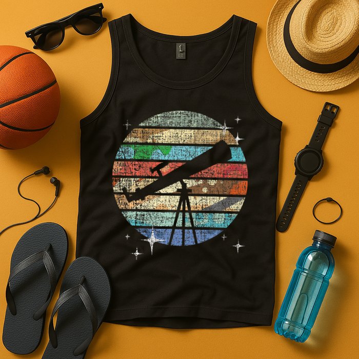 Planets Of Solar System Telescope Astronomy Science Fan Tank Top