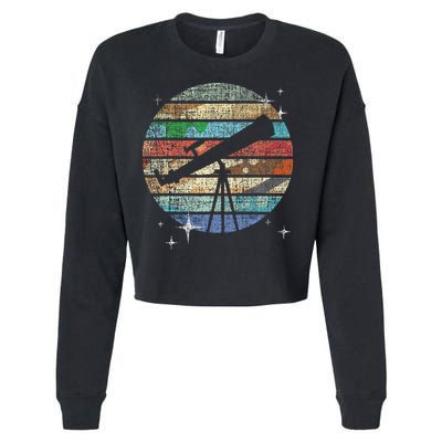 Planets Of Solar System Telescope Astronomy Science Fan Cropped Pullover Crew