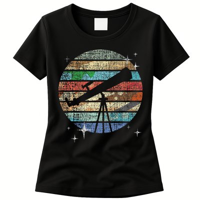 Planets Of Solar System Telescope Astronomy Science Fan Womens T-Shirt