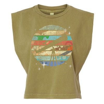 Planets Of Solar System Telescope Astronomy Science Fan Garment-Dyed Women's Muscle Tee
