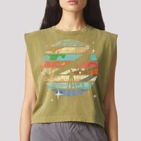 Planets Of Solar System Telescope Astronomy Science Fan Garment-Dyed Women's Muscle Tee