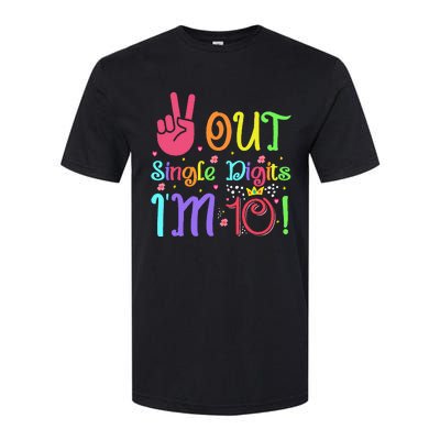 Peace Out Single Digits Im 10 Year Old 10th Birthday Softstyle® CVC T-Shirt