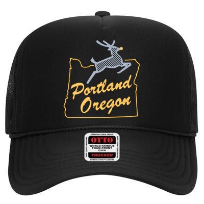 Portland Oregon Swea High Crown Mesh Back Trucker Hat