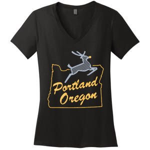 Portland Oregon Swea Women's V-Neck T-Shirt