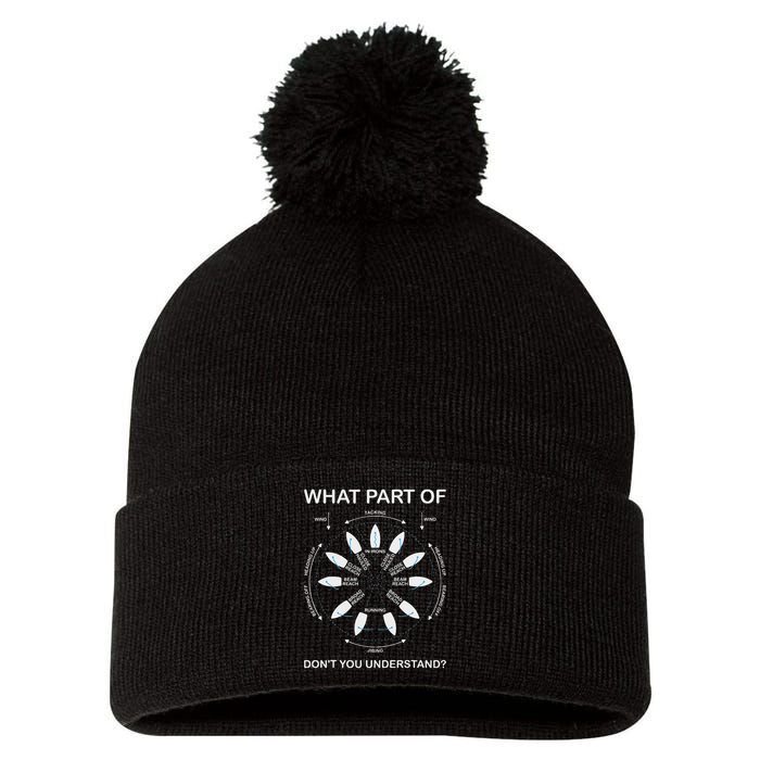 Points Of Sail Manoeuvre Sailing Ship Sailor Pom Pom 12in Knit Beanie