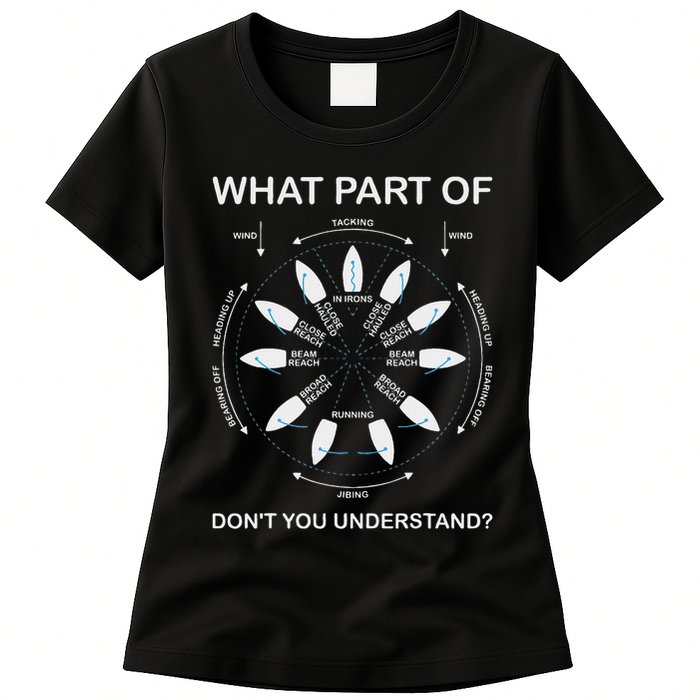 Points Of Sail Manoeuvre Sailing Ship Sailor Womens T-Shirt