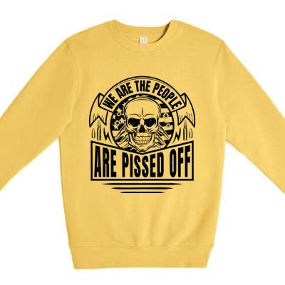 Pissed Off Skull Art Premium Crewneck Sweatshirt