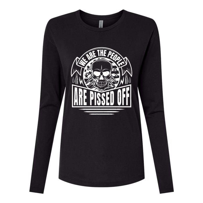 Pissed Off Skull Art Womens Cotton Relaxed Long Sleeve T-Shirt