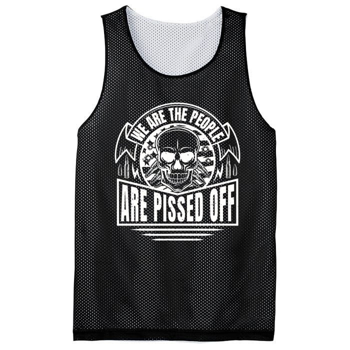 Pissed Off Skull Art Mesh Reversible Basketball Jersey Tank