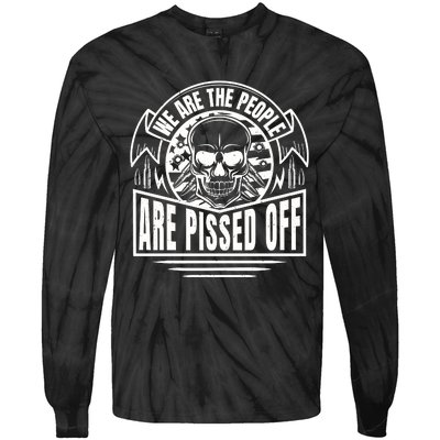 Pissed Off Skull Art Tie-Dye Long Sleeve Shirt