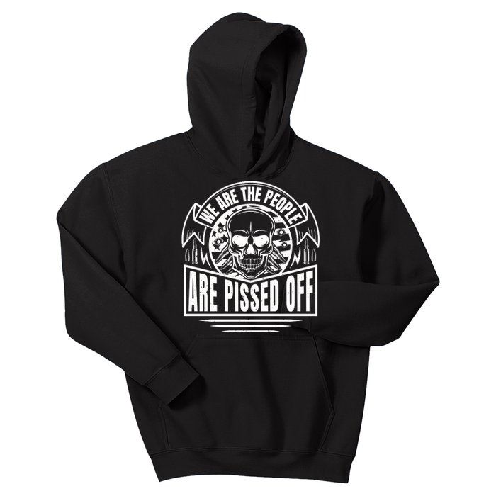 Pissed Off Skull Art Kids Hoodie