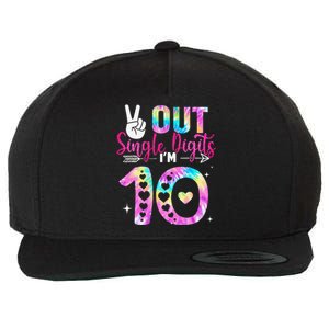 Peace Out Single Digits IM 10 Digits Tie Dye Birthday Girl Wool Snapback Cap