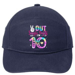 Peace Out Single Digits IM 10 Digits Tie Dye Birthday Girl 7-Panel Snapback Hat