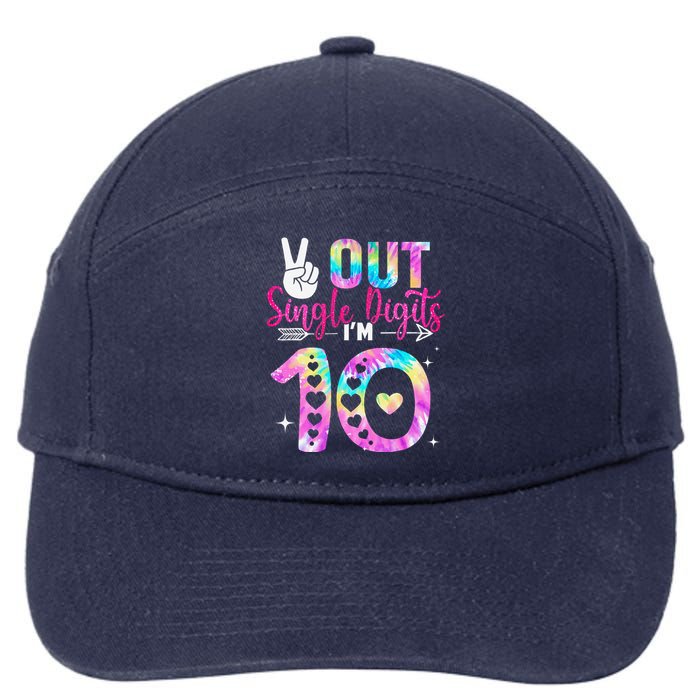 Peace Out Single Digits IM 10 Digits Tie Dye Birthday Girl 7-Panel Snapback Hat