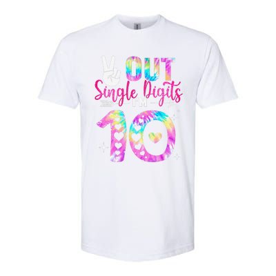 Peace Out Single Digits IM 10 Digits Tie Dye Birthday Girl Softstyle CVC T-Shirt