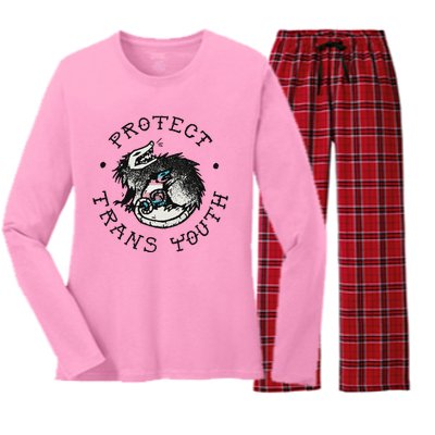 Protect Opossum Support Lgbt Pride Women's Long Sleeve Flannel Pajama Set 