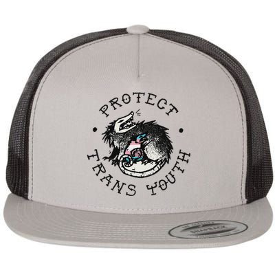 Protect Opossum Support Lgbt Pride Flat Bill Trucker Hat