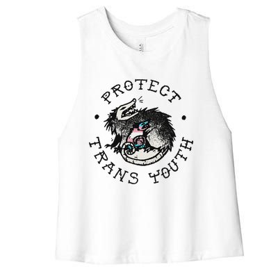 Protect Opossum Support Lgbt Pride Women's Racerback Cropped Tank