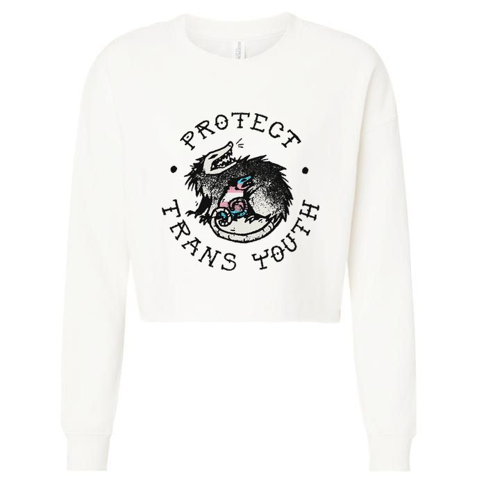 Protect Opossum Support Lgbt Pride Cropped Pullover Crew