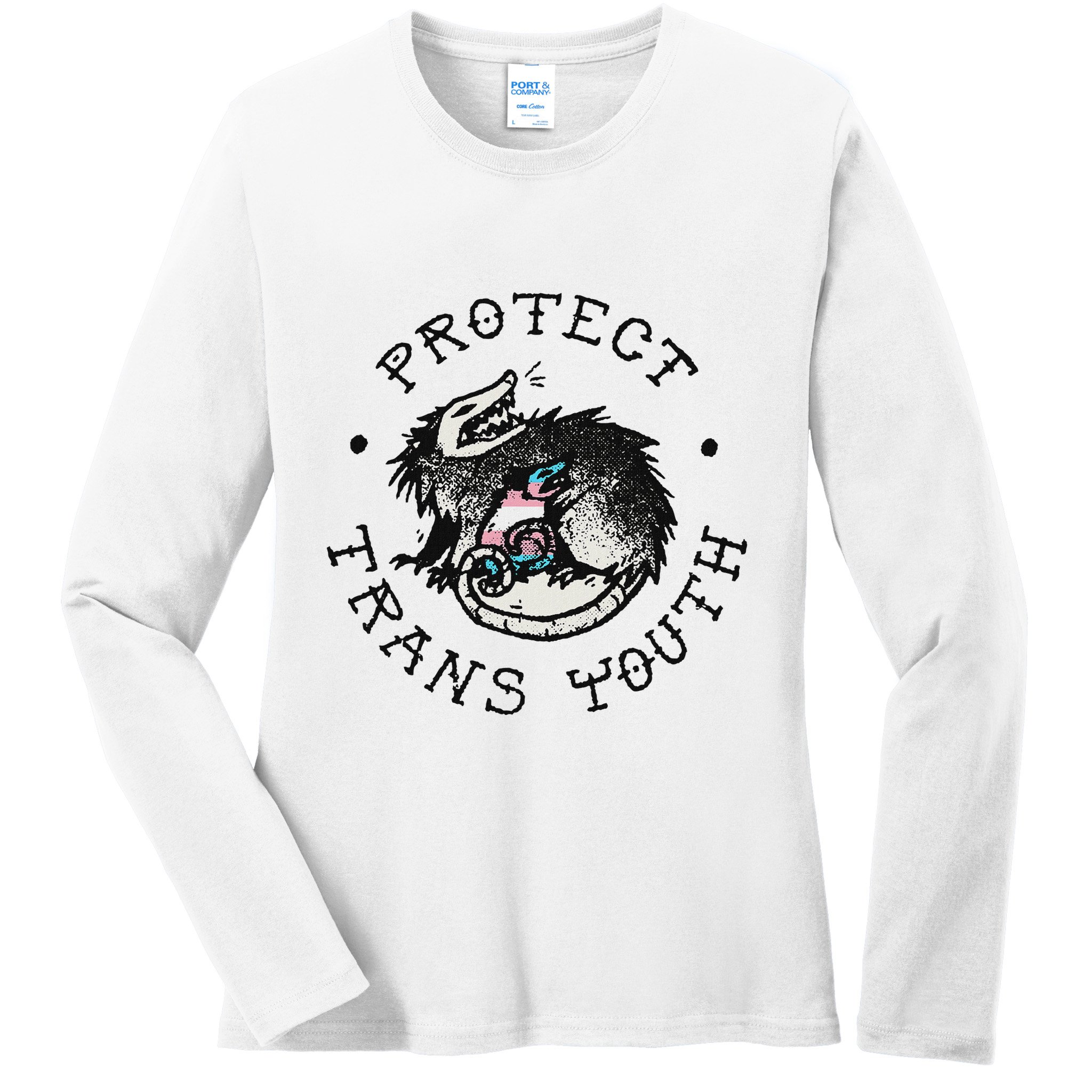 Protect Opossum Support Lgbt Pride Ladies Long Sleeve Shirt