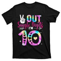 Peace Out Single Digits I'm 10 Digits Tie Dye Birthday T-Shirt