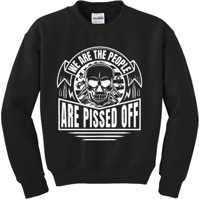 Pissed Off Skull Art Kids Sweatshirt