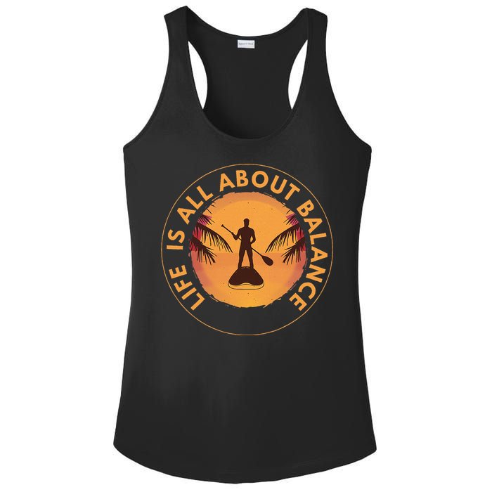 Paddleboarder On Sup Paddle Board For Standup Paddling Ladies PosiCharge Competitor Racerback Tank