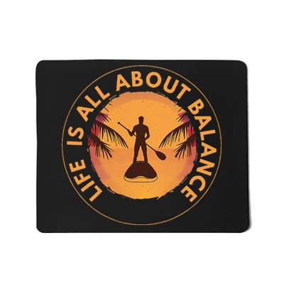 Paddleboarder On Sup Paddle Board For Standup Paddling Mousepad