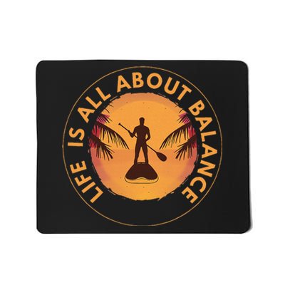 Paddleboarder On Sup Paddle Board For Standup Paddling Mousepad