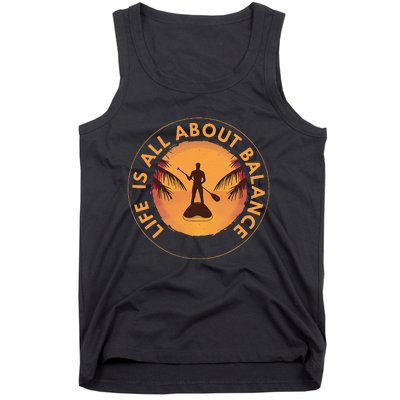 Paddleboarder On Sup Paddle Board For Standup Paddling Tank Top