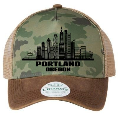 Portland Oregon State Skyline Legacy Tie Dye Trucker Hat