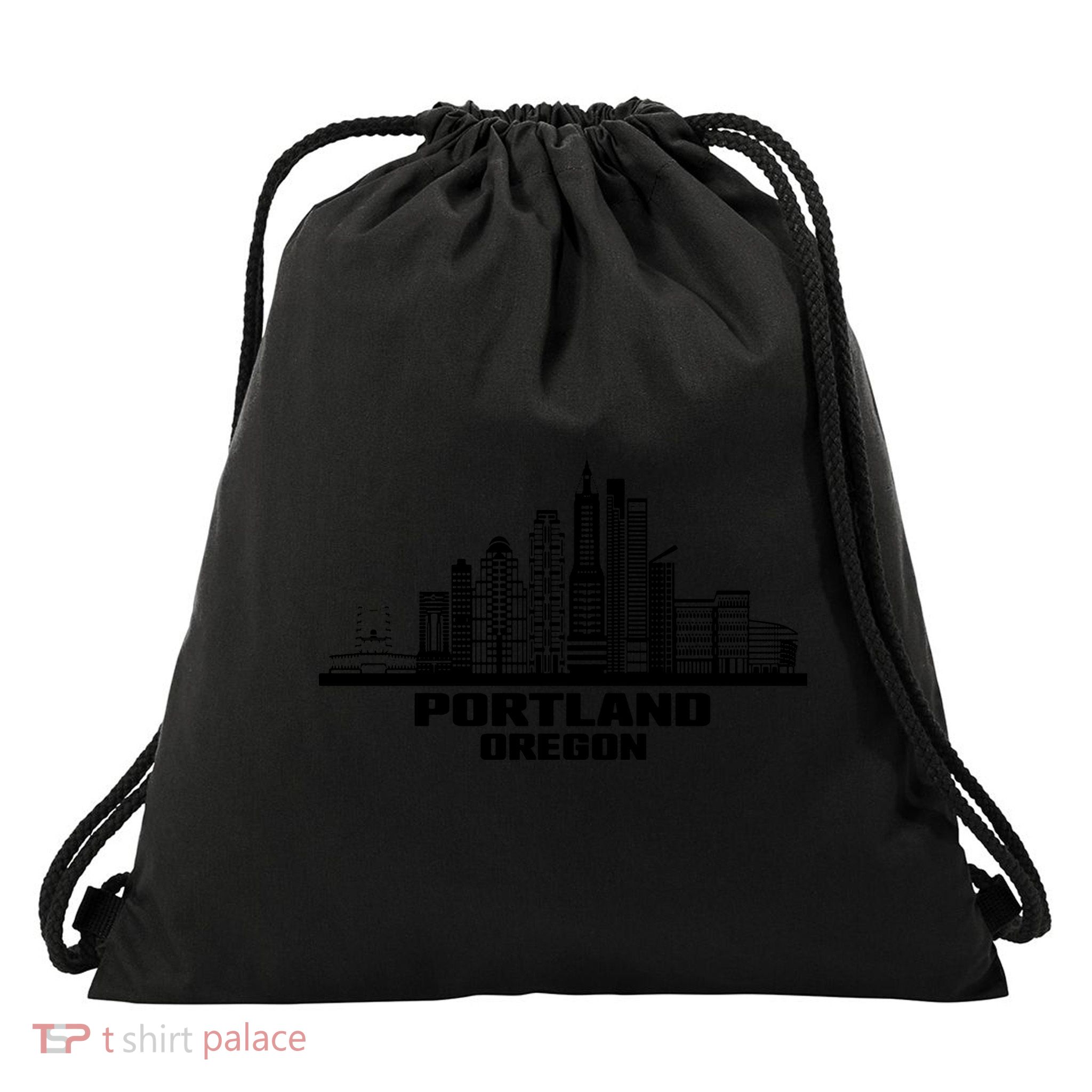 Portland Oregon State Skyline Drawstring Bag
