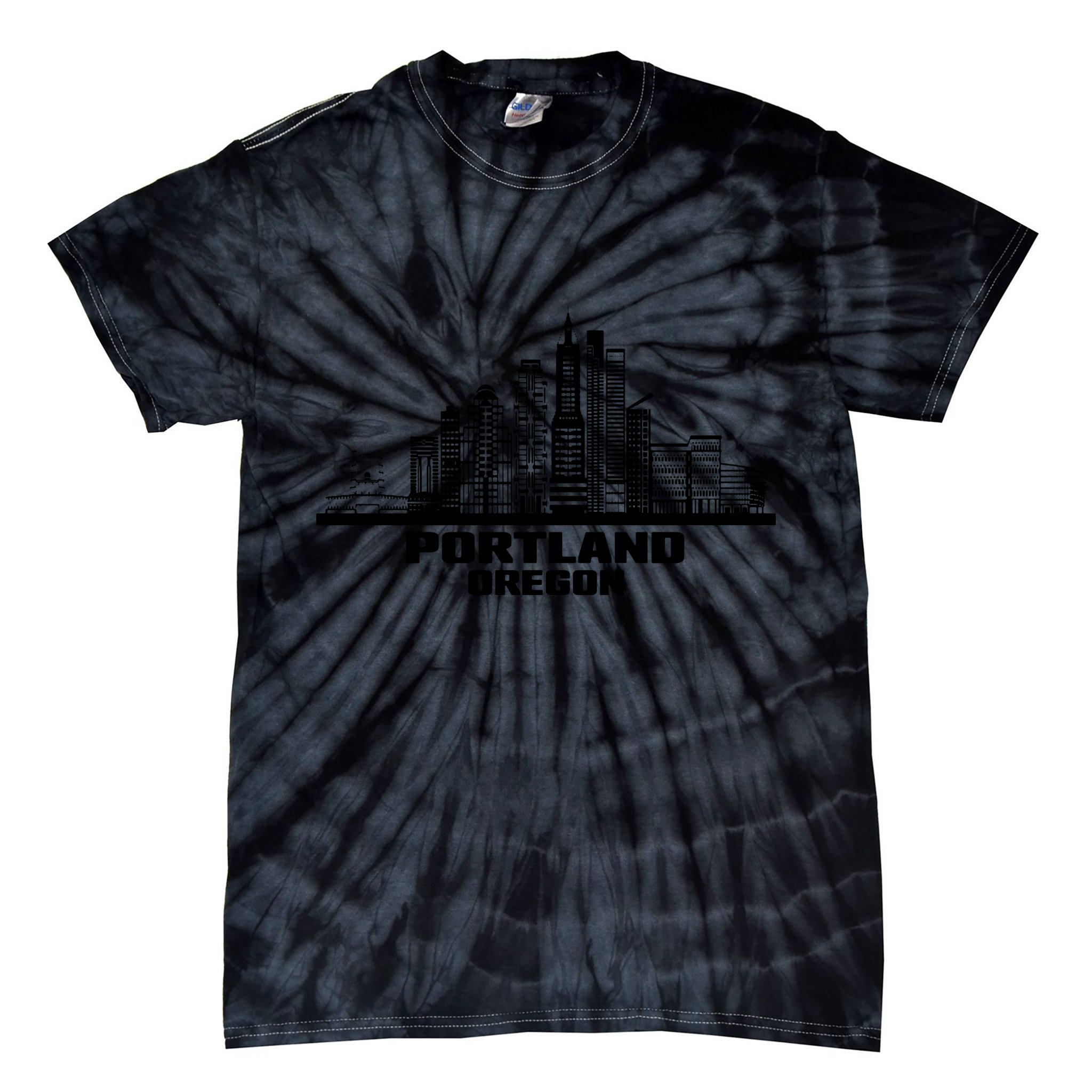 Portland Oregon State Skyline Tie-Dye T-Shirt