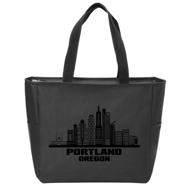 Portland Oregon State Skyline Zip Tote Bag