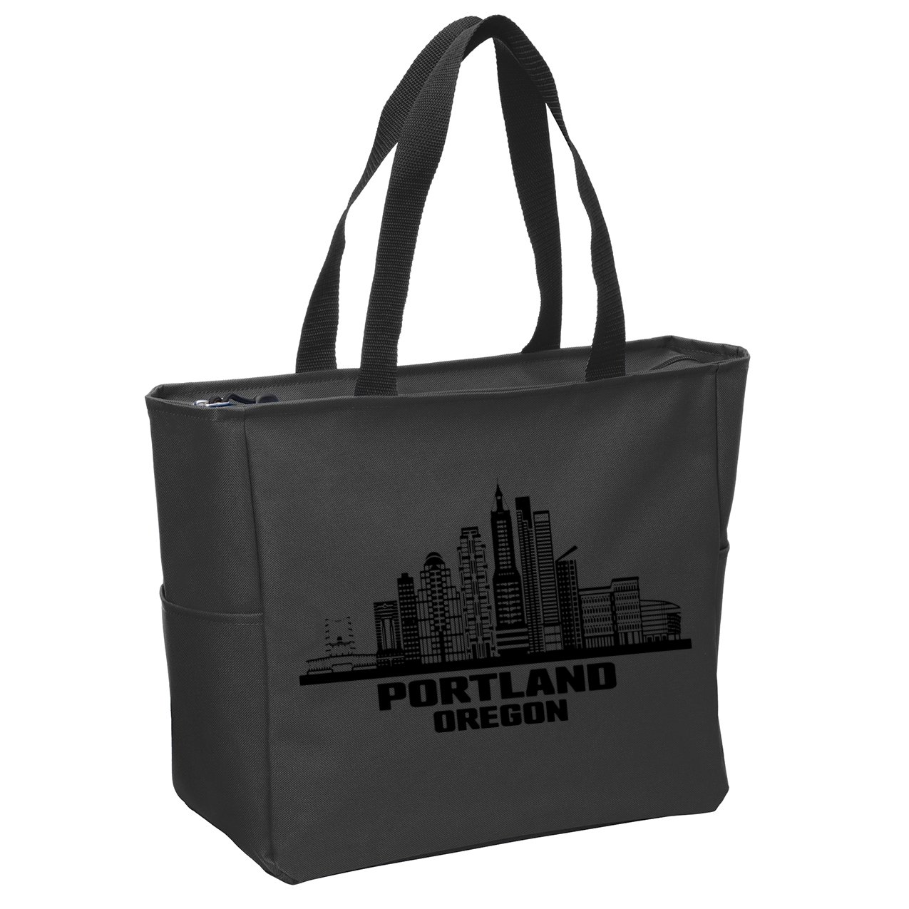 Portland Oregon State Skyline Zip Tote Bag