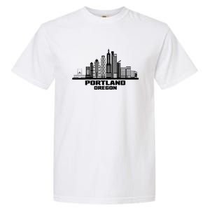 Portland Oregon State Skyline Garment-Dyed Heavyweight T-Shirt