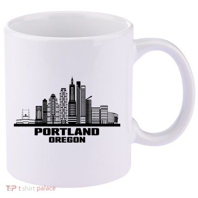 Portland Oregon State Skyline 11oz C Handle Ceramic Mug