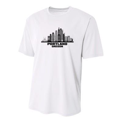 Portland Oregon State Skyline Youth Performance Sprint T-Shirt