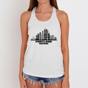 Portland Oregon State Skyline Women's Knotted Racerback Tank