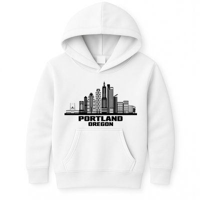 Portland Oregon State Skyline Kids Hoodie