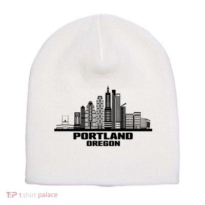 Portland Oregon State Skyline Short Acrylic Beanie