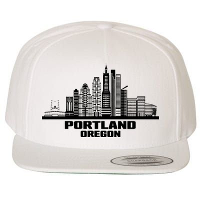 Portland Oregon State Skyline Wool Snapback Cap