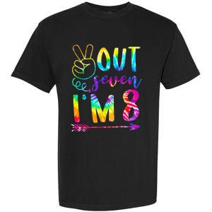 Peace Out Seven Im 8 Tie Dye 8th Happy Birthday Boy Girl Garment-Dyed Heavyweight T-Shirt