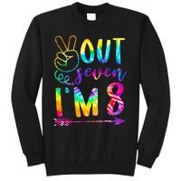 Peace Out Seven Im 8 Tie Dye 8th Happy Birthday Boy Girl Sweatshirt