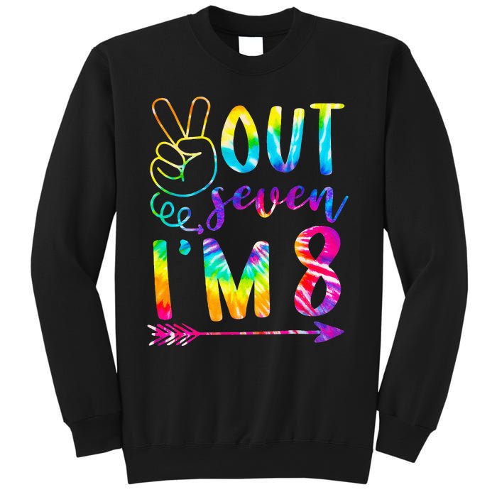 Peace Out Seven Im 8 Tie Dye 8th Happy Birthday Boy Girl Sweatshirt