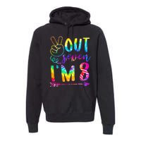 Peace Out Seven Im 8 Tie Dye 8th Happy Birthday Boy Girl Premium Hoodie