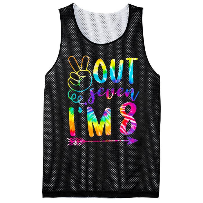 Peace Out Seven Im 8 Tie Dye 8th Happy Birthday Boy Girl Mesh Reversible Basketball Jersey Tank