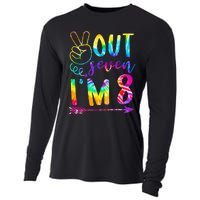 Peace Out Seven Im 8 Tie Dye 8th Happy Birthday Boy Girl Cooling Performance Long Sleeve Crew